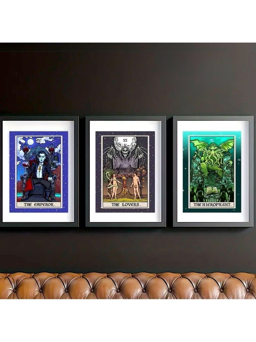 Tarot Canvas Art Prints - The Emperor, The Hierophant, The Lovers SET OF THREE 🌝
